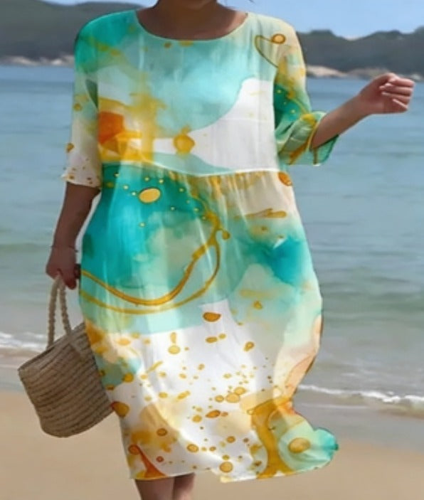 Versatile women's elegant midi dress with a flattering silhouette and timeless style, ideal for special occasions.