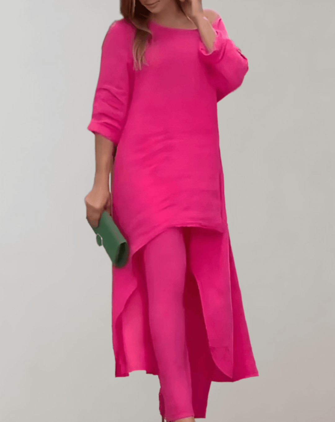 Women's professional tweed office wear co-ord set, a chic blazer and skirt combo.