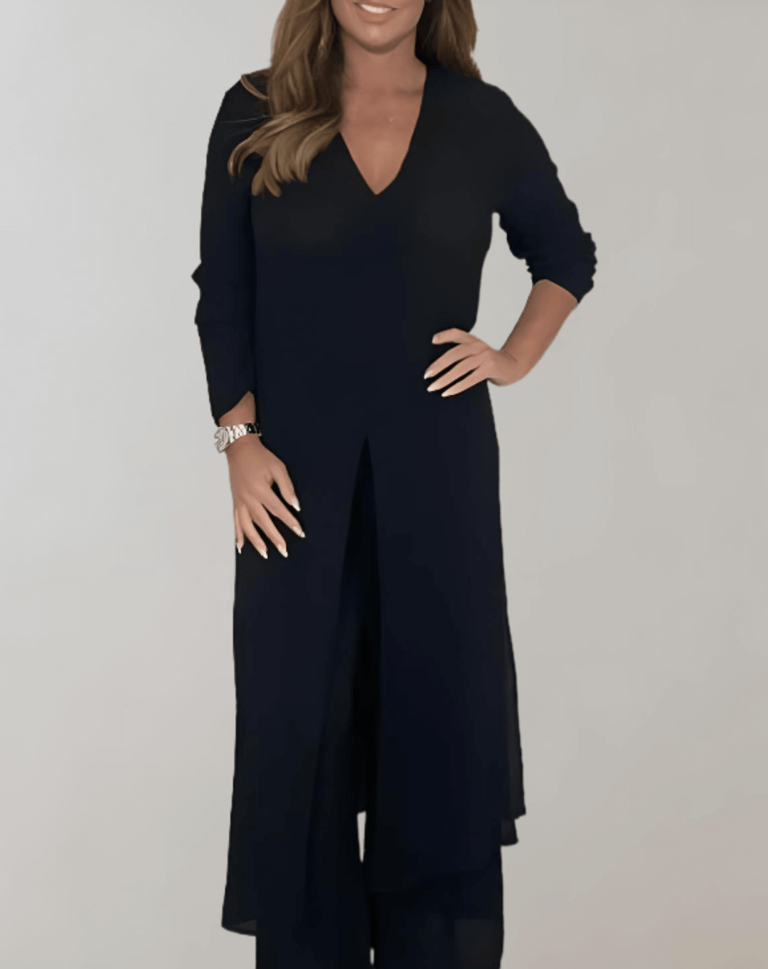 Sophisticated women's tweed co-ord set, a chic two-piece outfit with a tailored jacket and matching skirt for elegance.