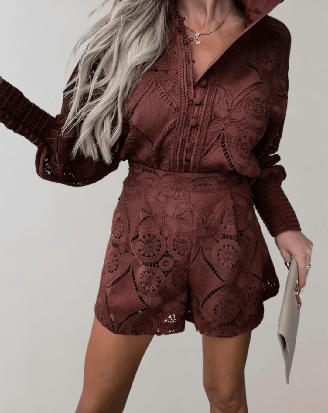 Stylish ladies tweed skirt suit. Elegant two-piece blazer & skirt set for chic office and event wear.