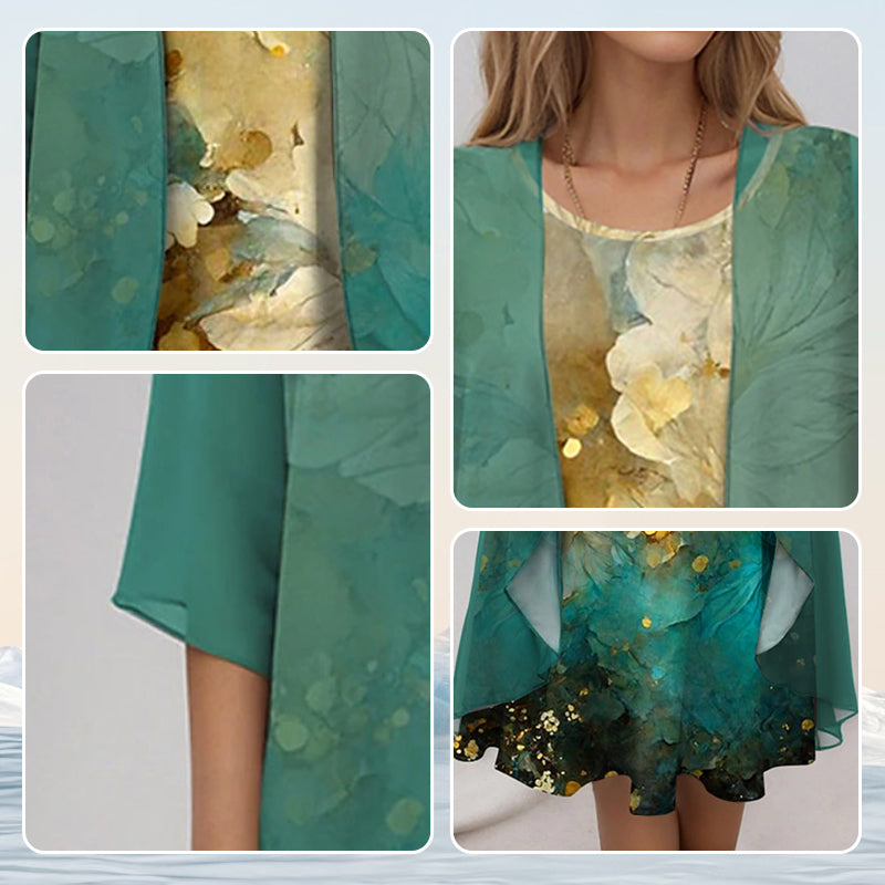 Modern women's elegant outfit, a two-piece set with a relaxed fit and stylish design, suitable for any occasion.