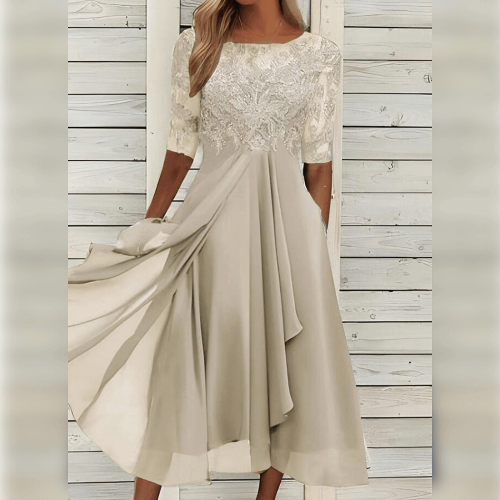 Stylish women's midi dress, 'Elena', a versatile and elegant option for party, summer, or daily wear.