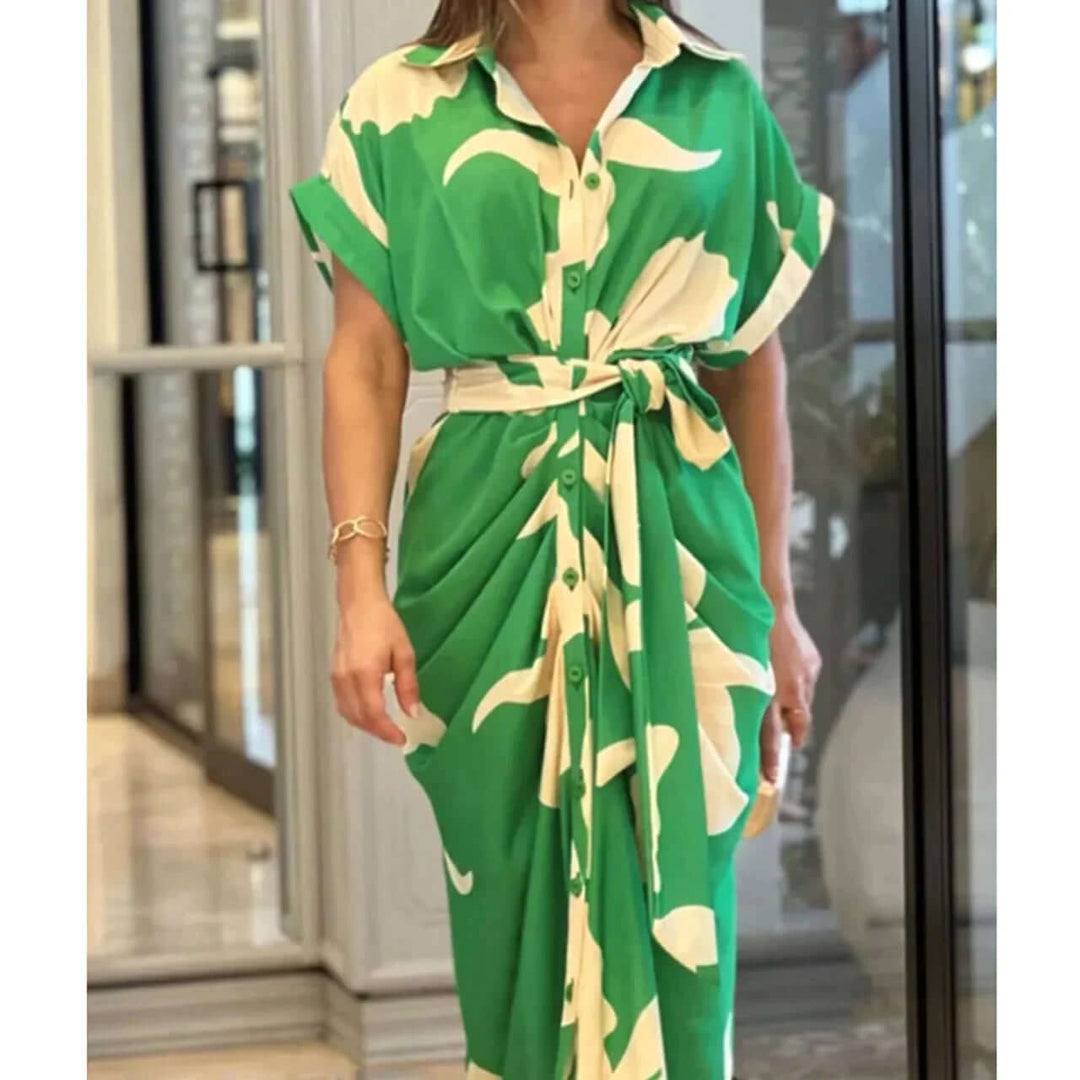 Patterned vintage ruffle midi dress for women, sleeveless and breezy, great for summer casual elegance.