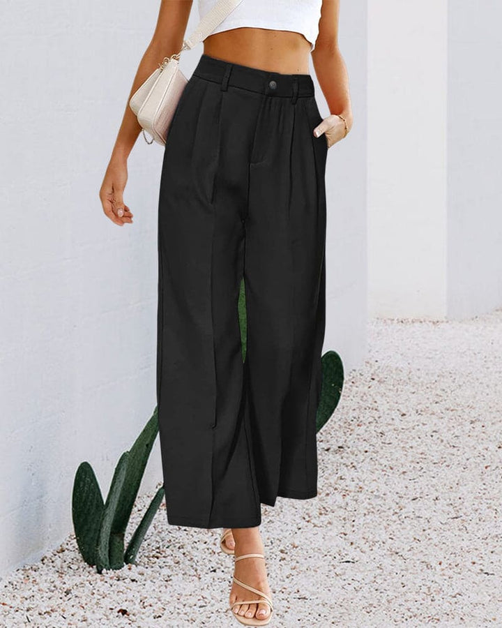 Elegant women's wide-leg high-waist trousers, perfect for chic office wear or stylish casual outings.