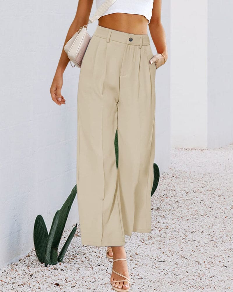 Chic wide-leg fashion trousers for women, a high-waist design providing an elegant and modern silhouette.