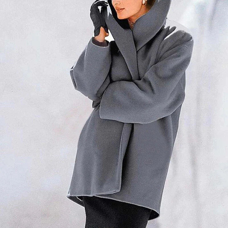 Cozy & elegant women's winter jacket. Stylish button-down wool outerwear ensures warmth & fall fashion.