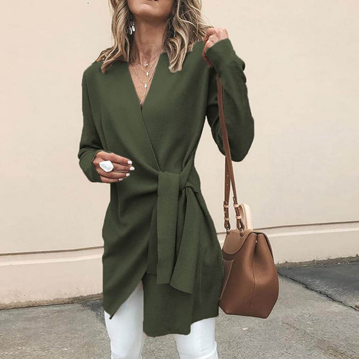 Flattering midi wrap dress for women, a versatile piece for casual or formal occasions.