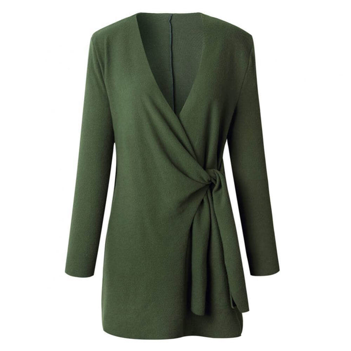 Comfortable women's clothing: lightweight midi wrap dress with a flattering silhouette.