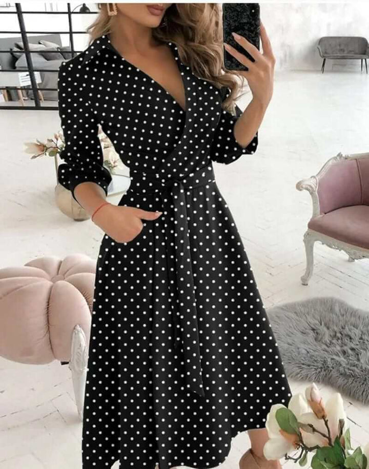 Versatile women's midi wrap dress, ideal for cocktail parties, summer events, or elegant evening wear.