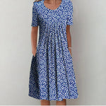 Blue with flowers