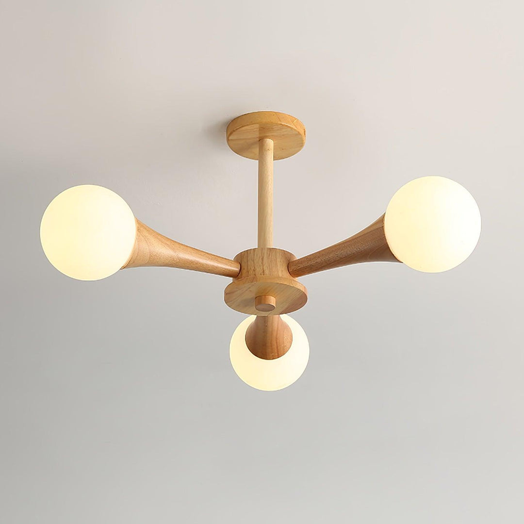 Artisanal wooden ceiling lamp, unique design for home.