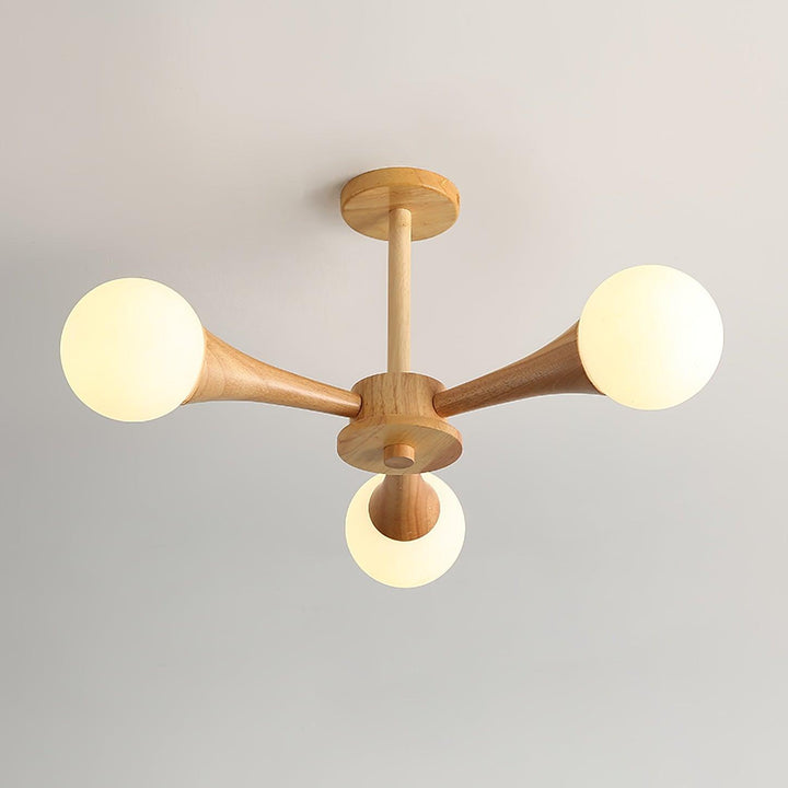 Artisanal wooden ceiling lamp, unique design for home.