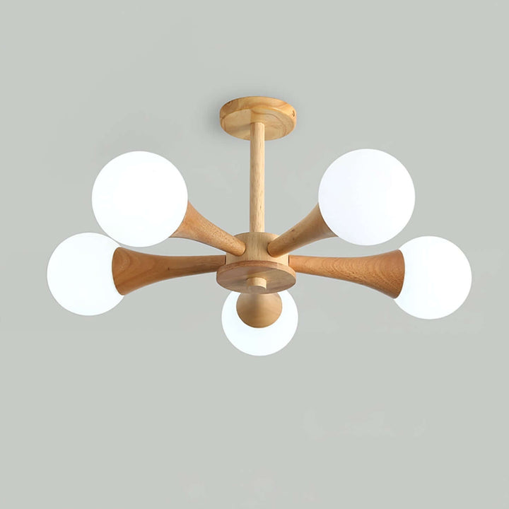 Natural wood lighting fixture, eco-friendly home decor.