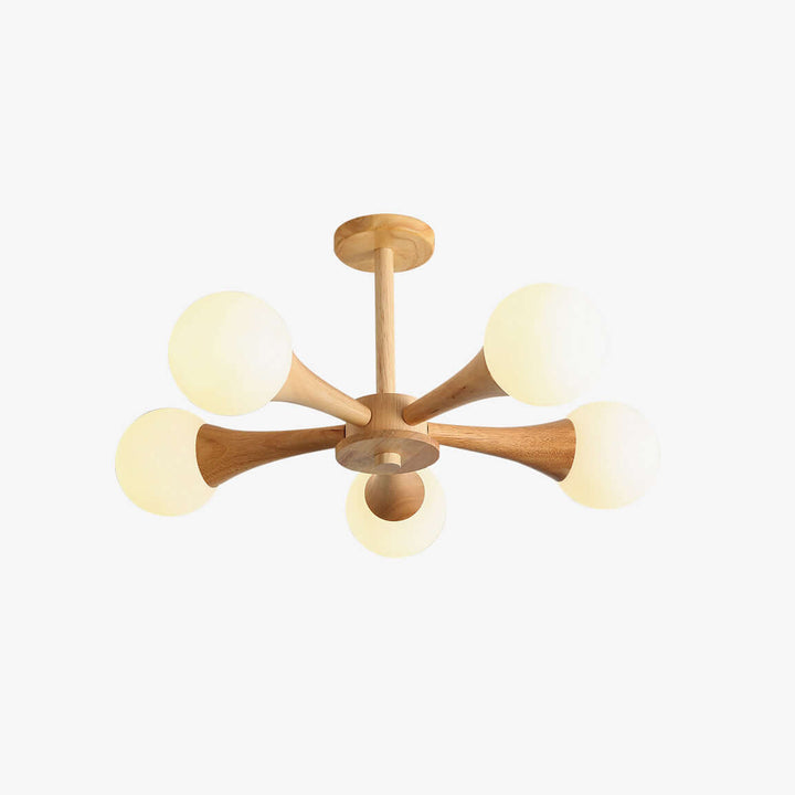 Sleek wooden ceiling light, minimalist yet elegant design.