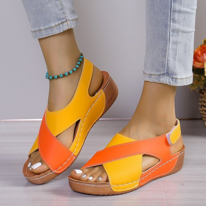 Adjustable Yola comfort sandals for women, offering elegant style & support for all-day walking.