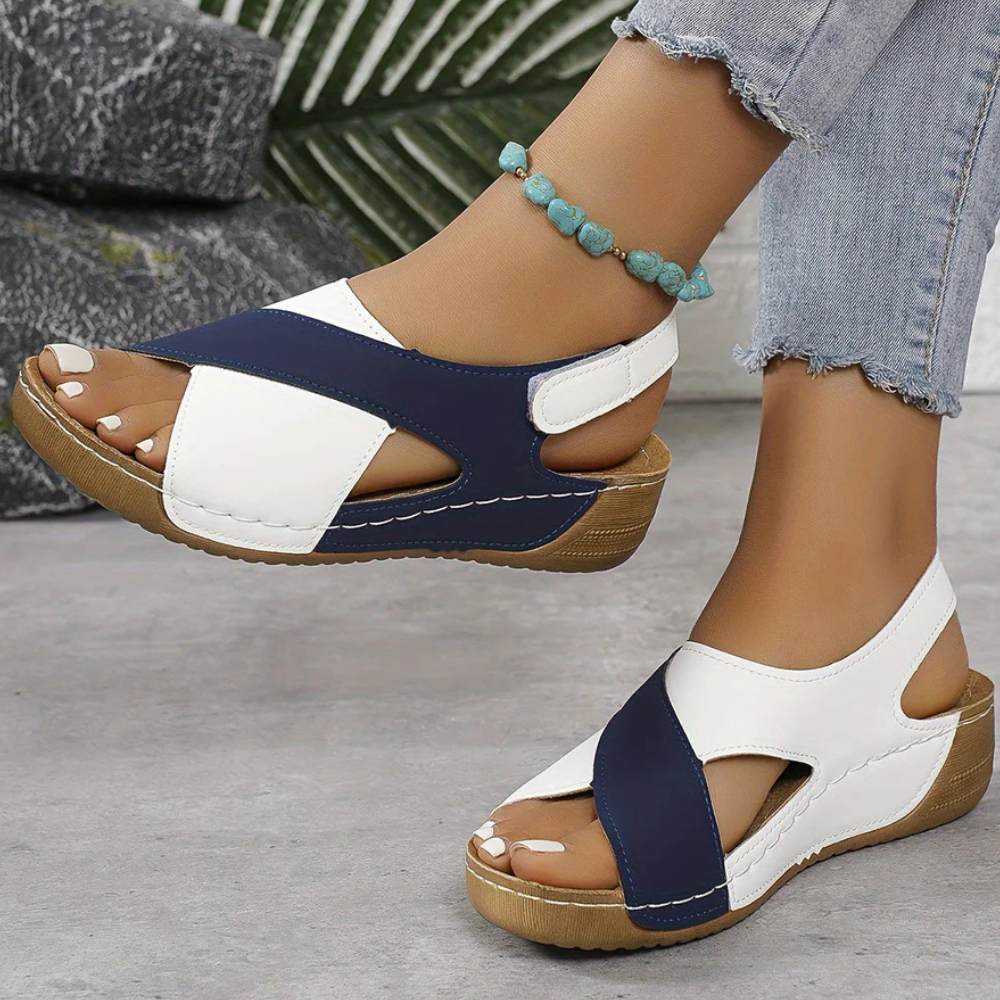 Comfortable Yola slip-on sandals for women, featuring an elegant design for summer vacations.