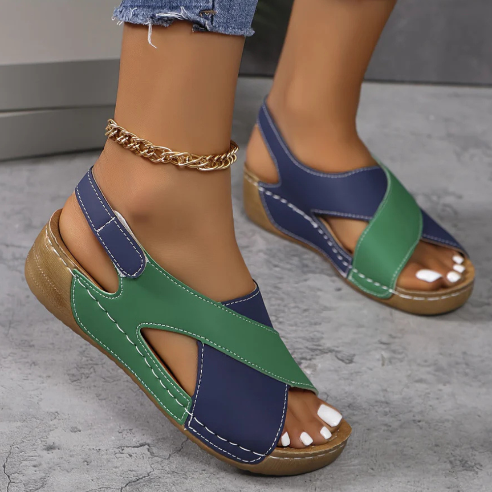 Yola women's elegant sandals with adjustable straps, providing comfort for walking & daily wear.