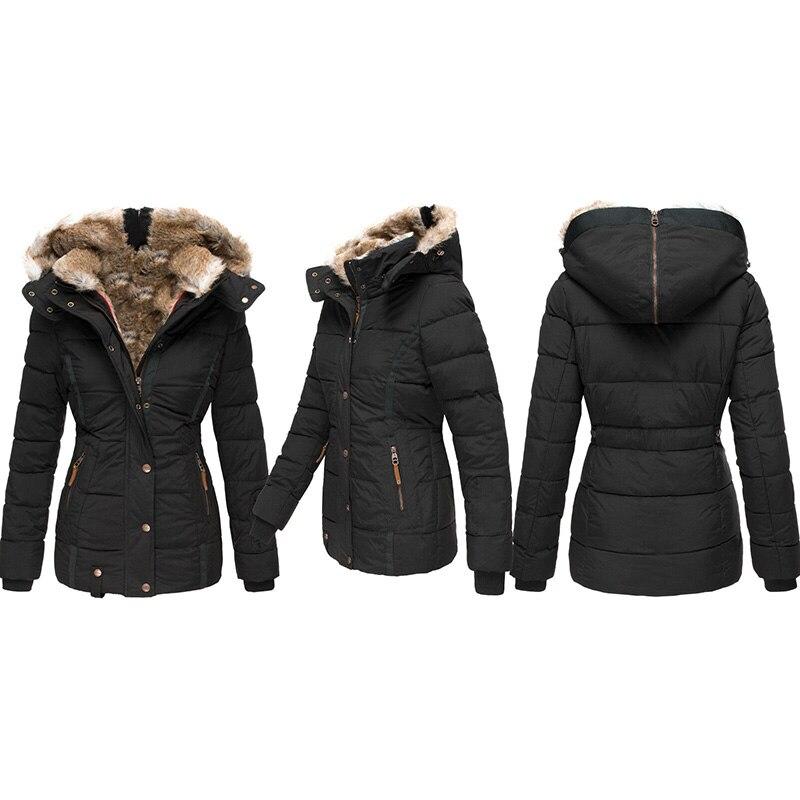 Warm & comfortable Elodie women's winter coat. Elegant long-sleeve jacket, essential stylish outerwear for cold.