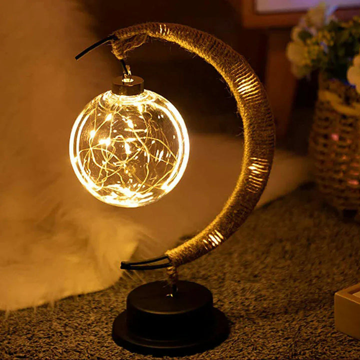 Unique LED moon lamp for home decor, an enchanting ambient night light perfect for bedroom or table.