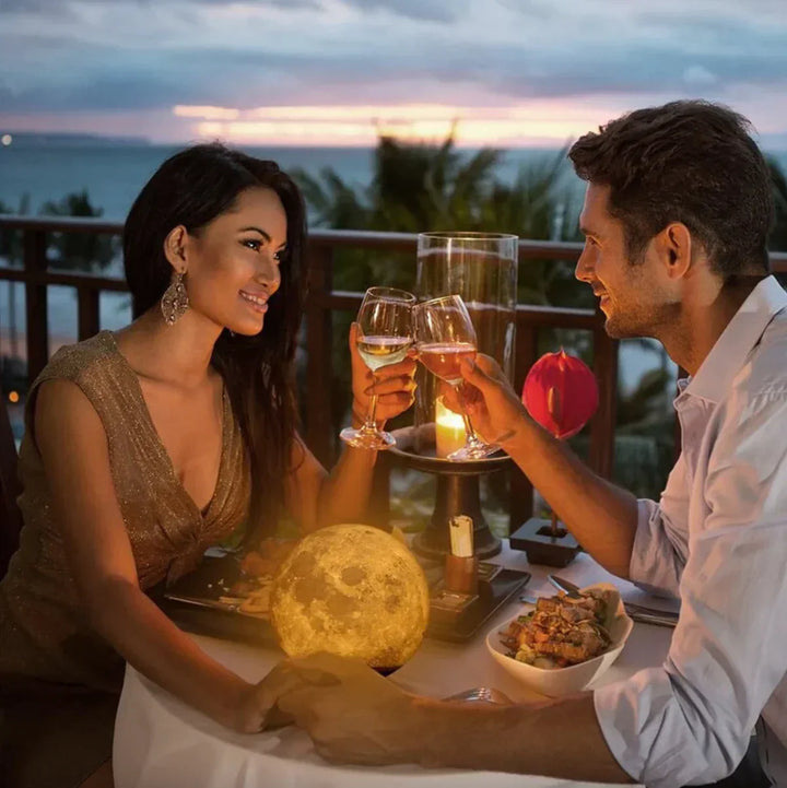 Unique celestial floating moon lamp, a captivating piece of home decor and ambient lighting, ideal as a gift.