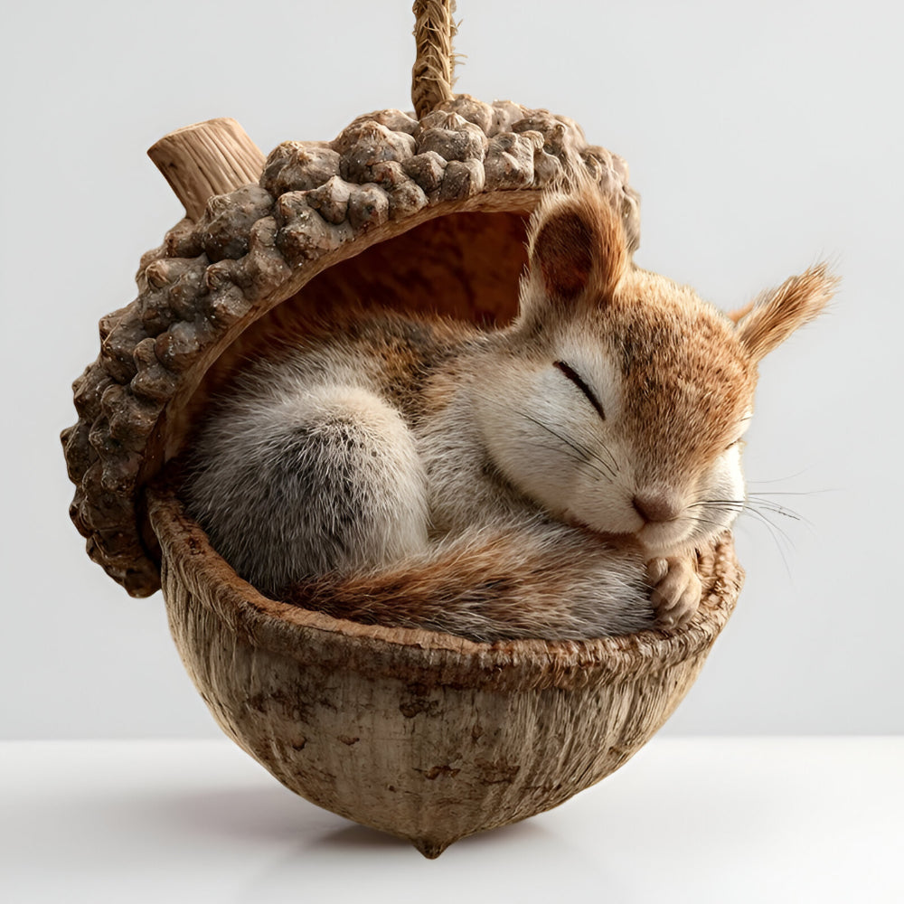 Enchanting woodland animal acorn Christmas ornament, a unique holiday gift.