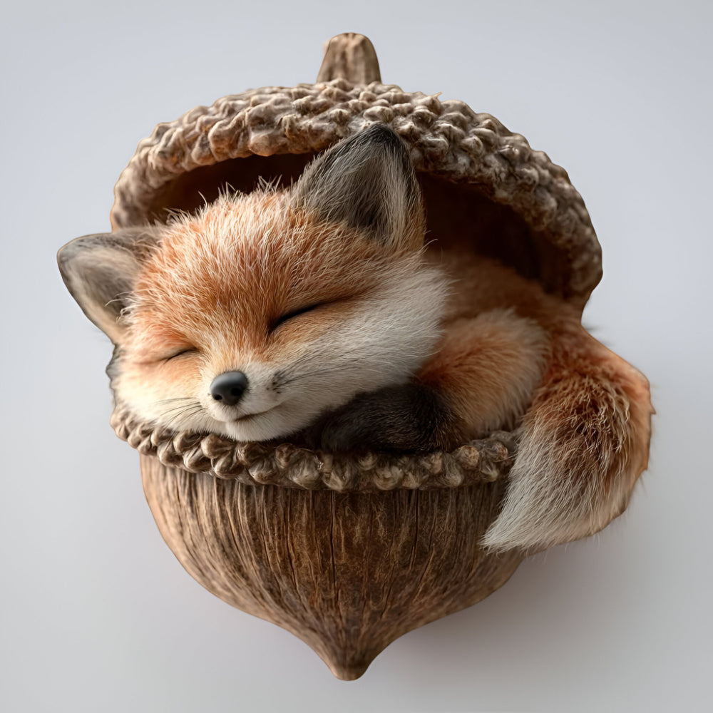 Quaint woodland animal acorn ornament for rustic-themed Christmas tree decor.
