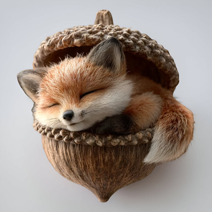 Quaint woodland animal acorn ornament for rustic-themed Christmas tree decor.