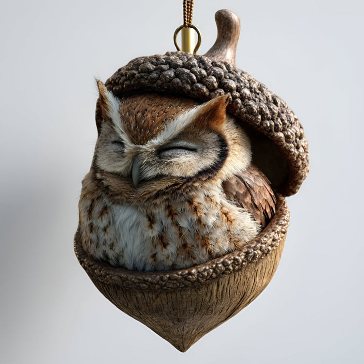 Delightful woodland animal acorn Christmas ornaments for festive tree decorating.