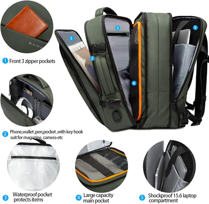 Women's waterproof duffle bag & backpack. Expandable for weekend getaways & carry-on travel.