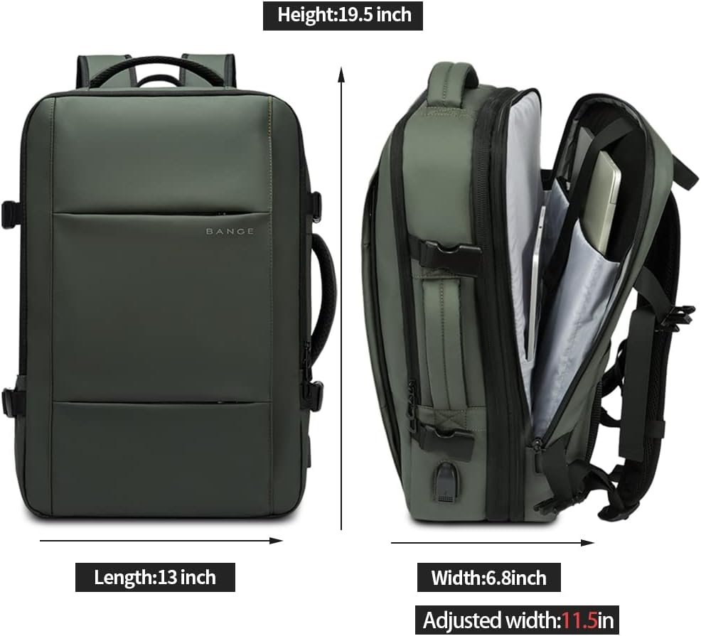 Interior of waterproof travel backpack, with padded laptop sleeve and ample storage.