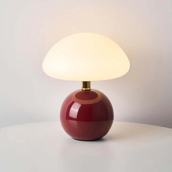 Ceramic Mushroom Lamp with Adjustable LED Light