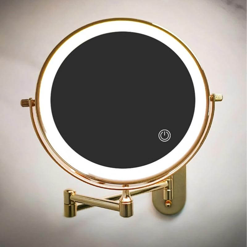 Rechargeable LED Magnifying Makeup Mirror - Gold