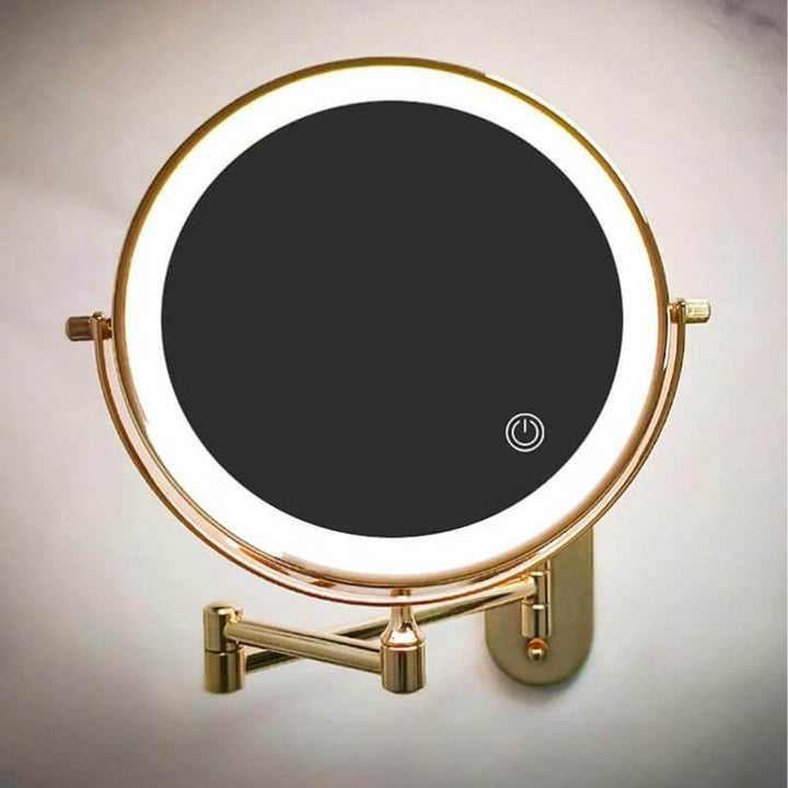 Rechargeable LED Magnifying Makeup Mirror - Gold