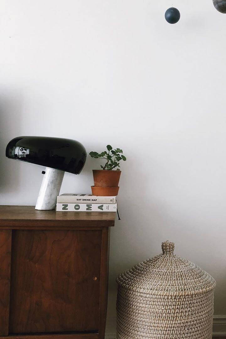 Carrara Marble Table Lamp with Glazed Metal Reflector