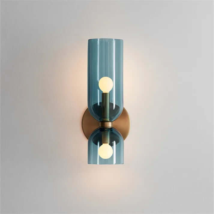 Modern Double Glass Wall Sconce Light Fixture