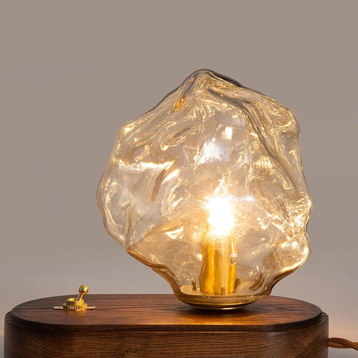 Elegant Glass Table Lamp with Metal Base