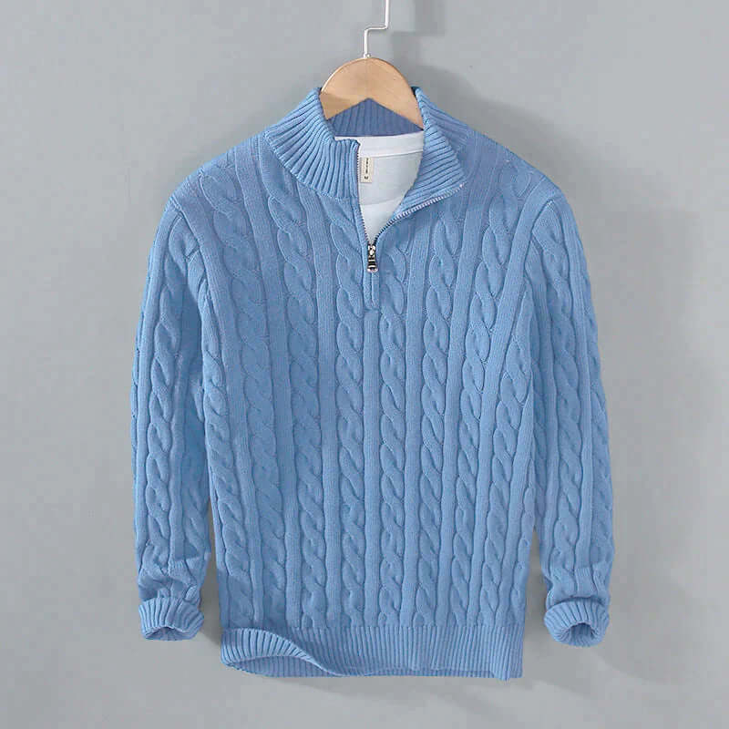 Men's Cable Knit Henley Sweater