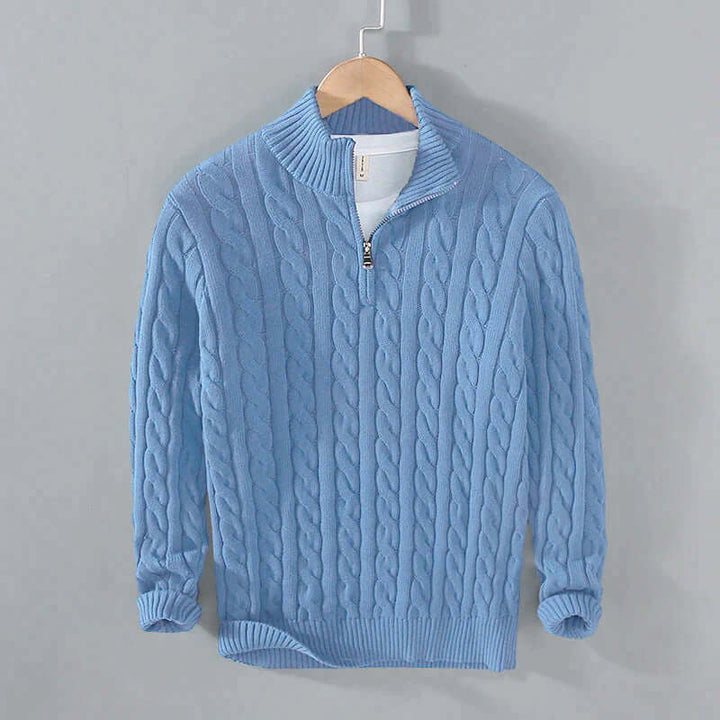 Men's Cable Knit Henley Sweater