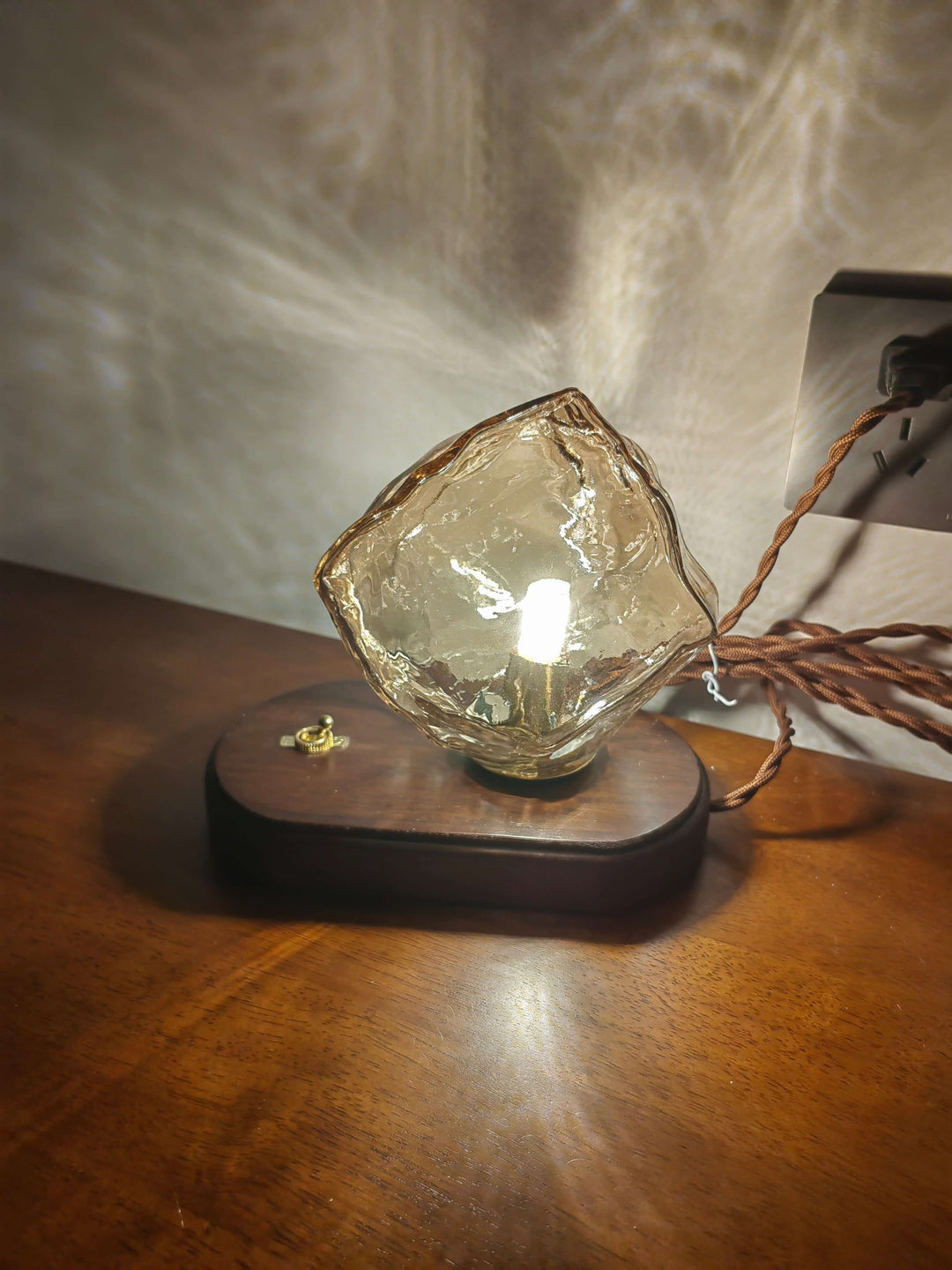 Elegant Glass Table Lamp with Metal Base