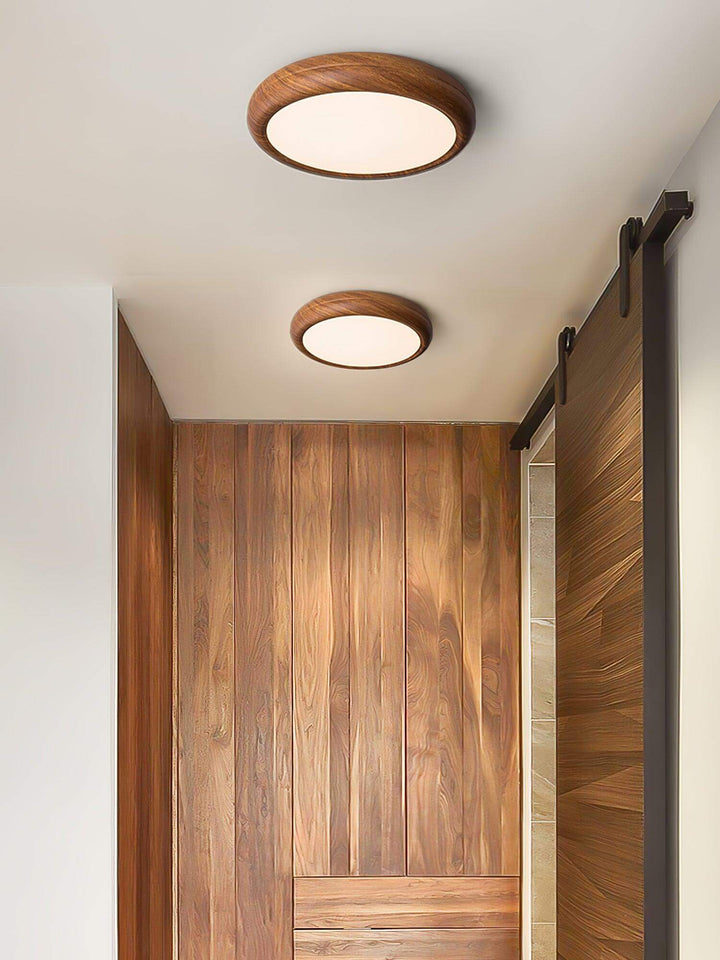 Modern Wood Grain LED Ceiling Light Fixture