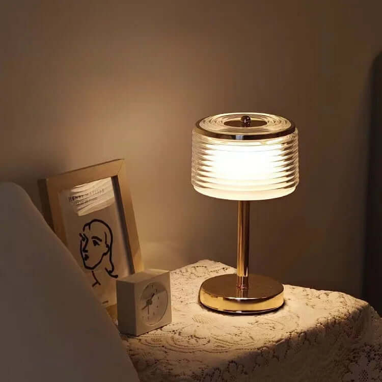Modern LED Ring Table Lamp, 3 Light Modes, 30cm Tall