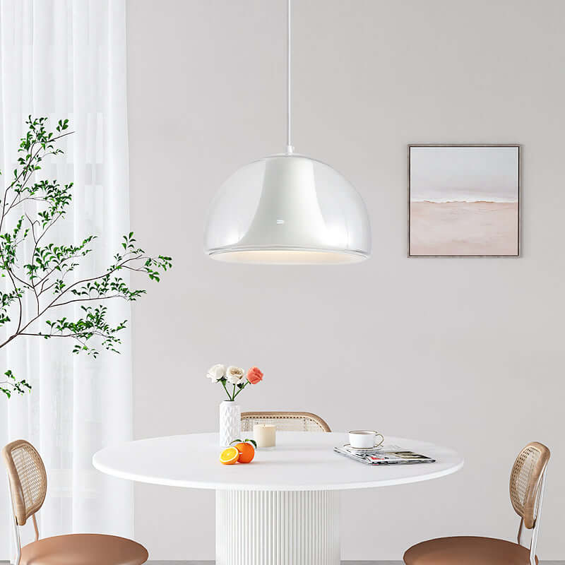 Modern Glass Pendant Lamp, Semicircular Jellyfish Design
