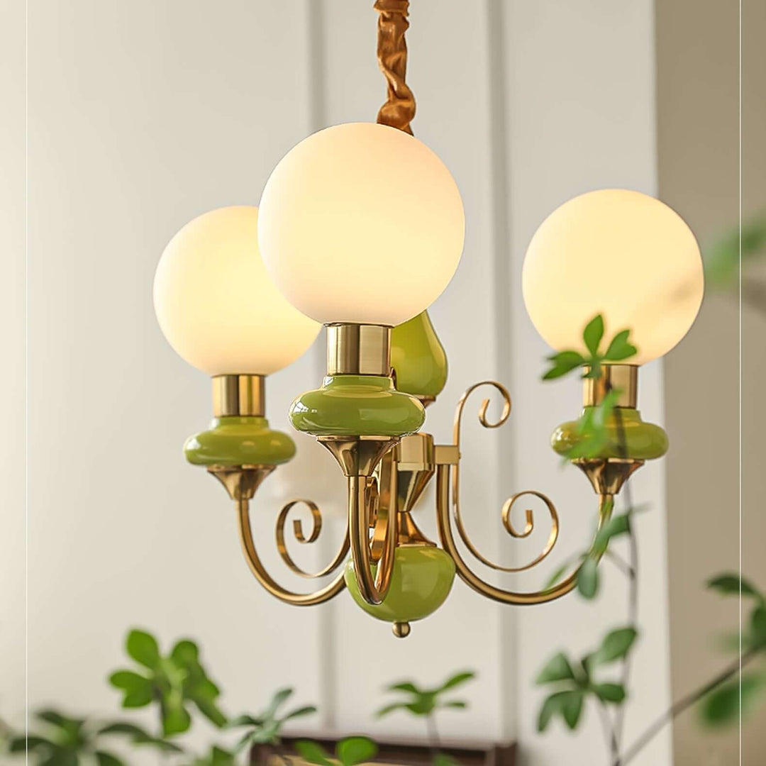 Elegant Green Onyx Chandelier | 3 & 5 Heads