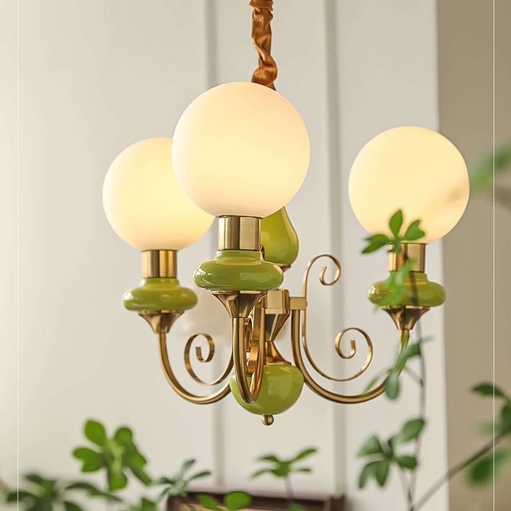 Elegant Green Onyx Chandelier | 3 & 5 Heads