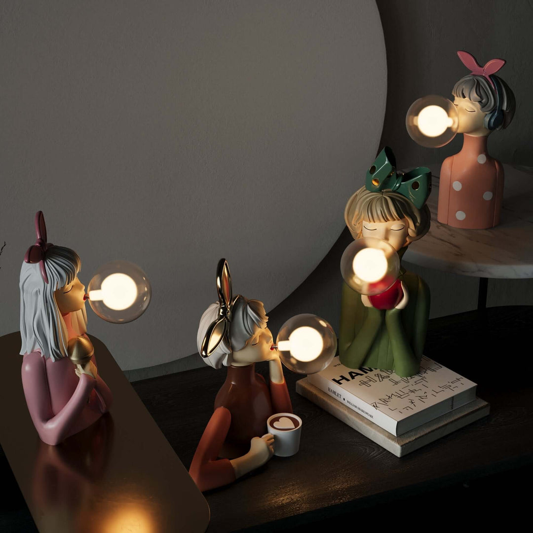 Elegant Resin Table Lamp with USB Power
