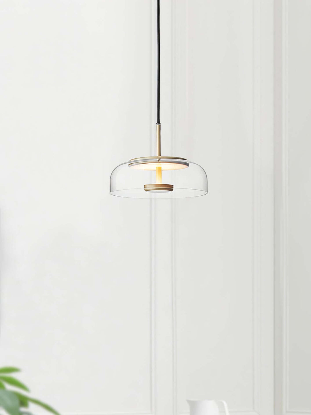 Modern Brass & Glass Pendant Light
