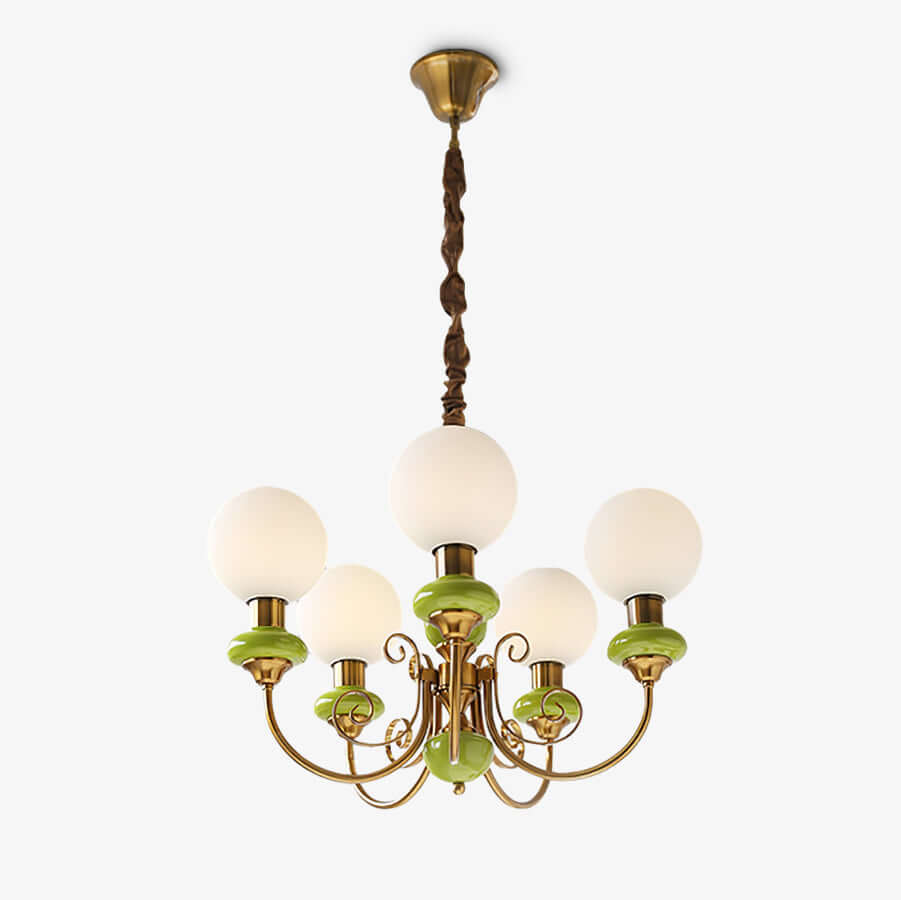 Elegant Green Onyx Chandelier | 3 & 5 Heads