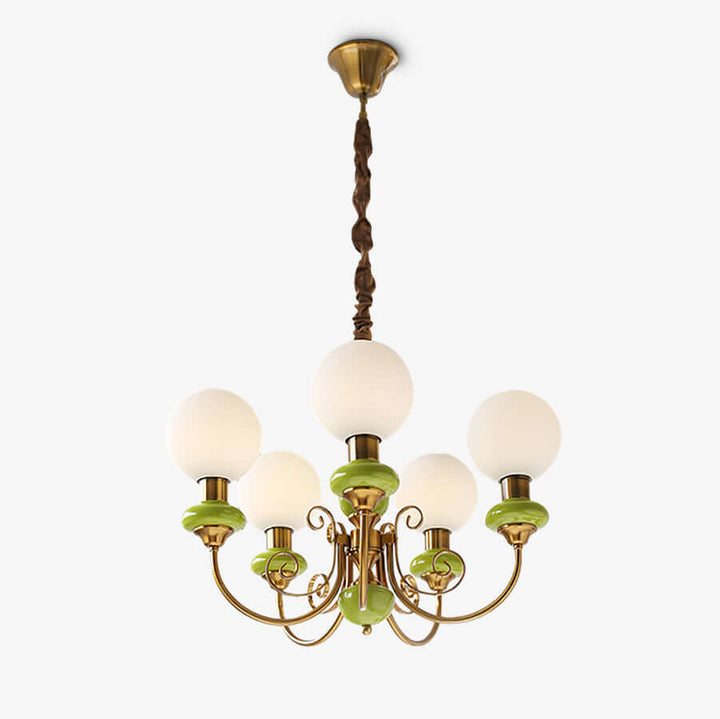 Elegant Green Onyx Chandelier | 3 & 5 Heads