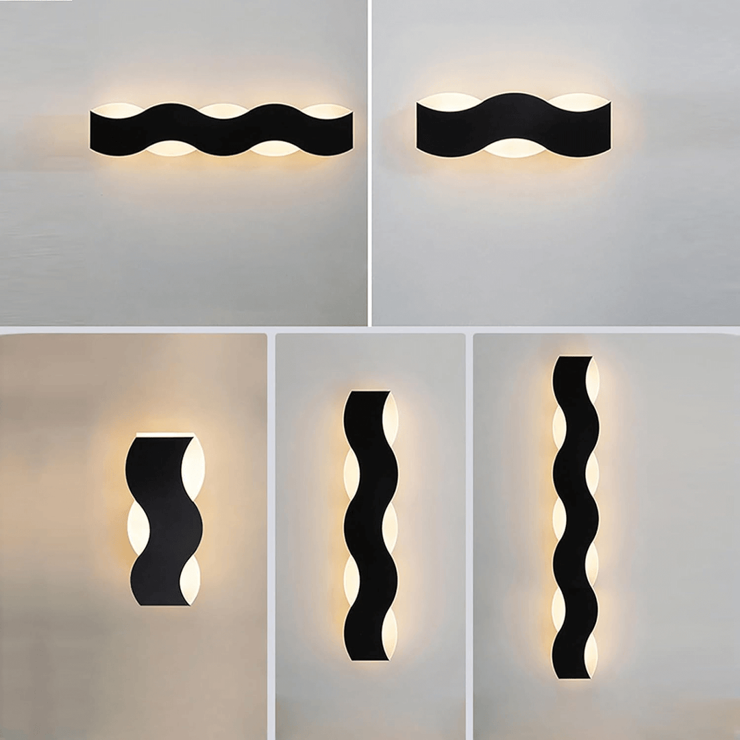 Modern Wave LED Outdoor Wall Light