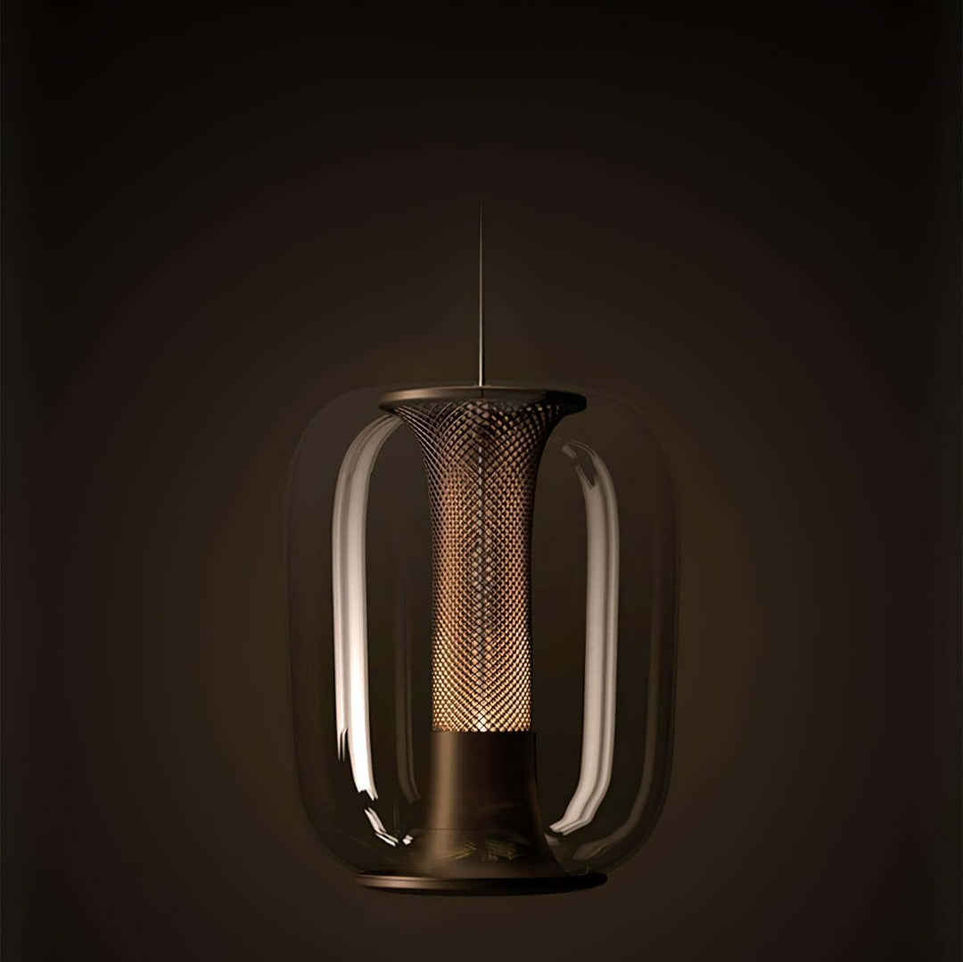 Modern Glass Pendant Light Fixture, 16cm, Integrated LED